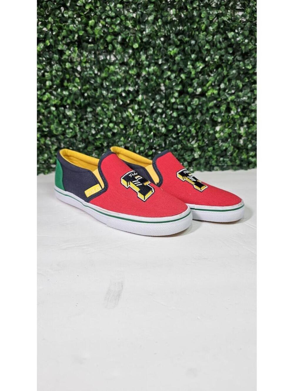 Polo Ralph Lauren Slip-On Shoes Size 1.5 Kids Canvas Loafers